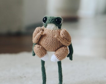 DIGITAL PATTERN Roasted Turkey outfit for frog knitting pattern for frog (5.3inches)