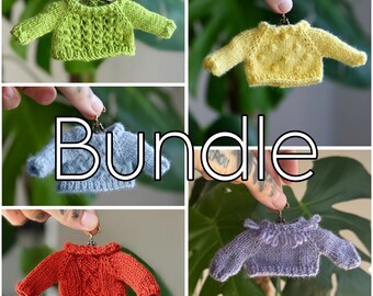 DIGITAL PATTERN Bundle Cable Sweaters knitting pattern for frog (5.3inches)