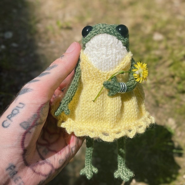 DIGITAL PATTERN dress knitting pattern for frog (5-6inches)