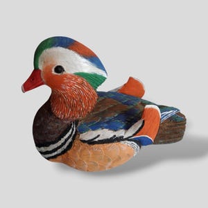 Wood hand carved. mandarin duck. Wood carving.Hand made. Wooden carved duck. Wood sculpture. Wooden bird. Wooden duck.Mandarin duck.