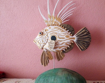 Hand carved . wooden John Dory fish. Saint Peter fish. Fish carving. Wood carved. Hand carved. Wooden sculpture. Wooden fish.