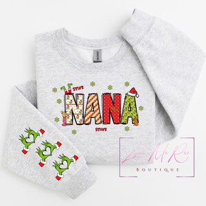Personalized Grandma Sweatshirt: Grandkids Names, Christmas Nana Shirt