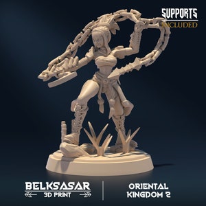 Female Ronin miniature for dungeons and dragons fantasy tabletop gaming | Twighlight Shine Stalker B | female samurai female ninja warrior