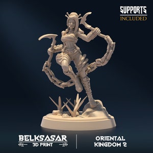 Female Ronin miniature for dungeons and dragons fantasy tabletop gaming | Twighlight Shine Stalker D | female samurai female ninja warrior