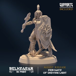 Elf knight miniature for dungeons and dragons and ttrpgs | Spear Blade A | Fantasy elf miniature female elf miniature Elf DnD miniature rpg