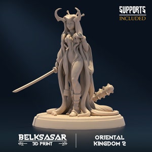 Female Oni Samurai miniature Ronin miniature for Dungeons and Dragons | Twilight Oni A | Female ninja girl miniature DnD Kunoichi Shinobi