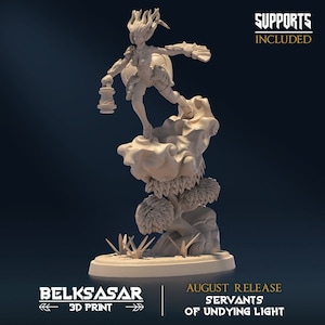 Female elf dungeons and dragons miniature for ttrpgs | Wind mage A | DnD storm sorceress miniature female elf sorceress dungeons and dragons