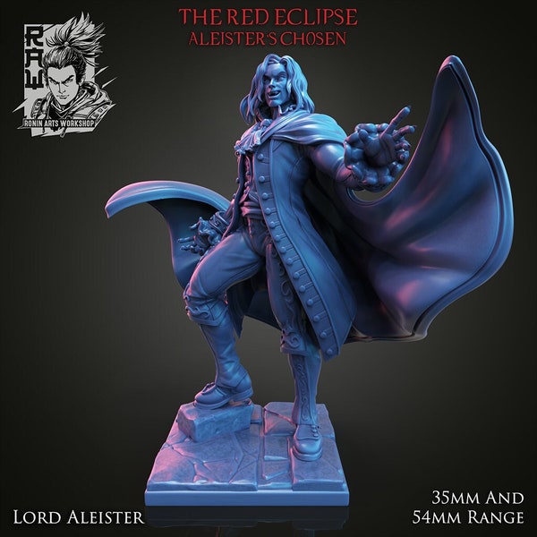 Male Vampire dungeons and dragons miniature for ttrpgs | Lord Aleister | Vampire lord dnd miniature for tabletop gaming regal vampire mini