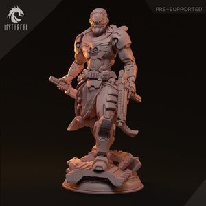 Cyberpunk cyber assassin miniature Cyber soldier tabletop miniature | Heim | sci fi dungeons and dragons trooper miniature for ttrpgs