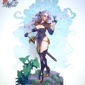 Pin up Miniature Sexy female pin up girl miniaute | Heilog | Dungeons and dragons pin up girl DnD female miniature 75mm scale 120mm scale