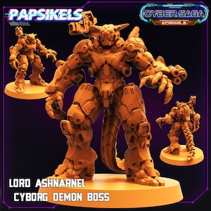 Cyborg Demon cyberpunk miniature for ttrpg | Lord Ashnarnel | Cyberpunk Demon miniature for sci fi ttrpgs, dungeons and dragons and painting