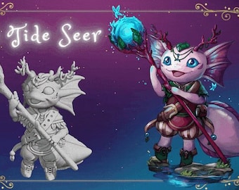Axolotl Cleric Forest Animal Miniature Dungeons and Dragons 3D resin printed Miniature Axolotl miniature DnD mini Cleric ttrpg miniature