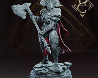 Cursed knight miniature dungeons and dragons Aruges, the cursed DnD knight miniature for tabletop gaming Monster miniature for ttrpg wargame