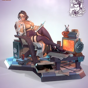 Female miniature pinup girl 75mm and 120mm scale | Suchin | Pinup girl garage kit sexy female pinup lewd female miniature diorama gift idea