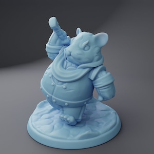 Cute animal Adventurer Miniature | Dungeons and Dragons | DnD | Beaver | Cat | Corgi | Hamster | Rabbit | 3D Printed Resin Miniature |