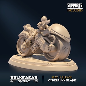 Female Cyberpunk Miniature for dungeons and dragons and ttrpg miniature | Aeon Runner A | Dungeons and Dragons miniature sci fi miniature