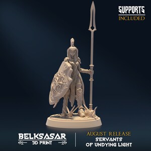 Elf knight miniature for dungeons and dragons and ttrpgs | Spear Blade D | Fantasy elf miniature female elf miniature Elf DnD miniature rpg