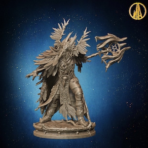 Druid dungeons and dragons miniature Male druid DnD mini tabletop gaming miniature for ttrpg shaman miniature witch doctor miniature mystic