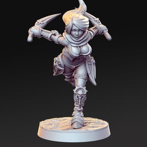 Female Rogue Miniature Dungeons and Dragons female miniature human rogue miniature for ttrpg dnd miniature DnD assassin miniature dnd mini
