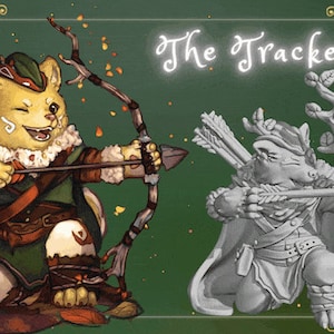 Wolf Ranger miniature Miniature Dungeons and Dragons Wolf mini Forest Animal 3D resin printed Miniature DnD Ranger mini Cute DnD miniature