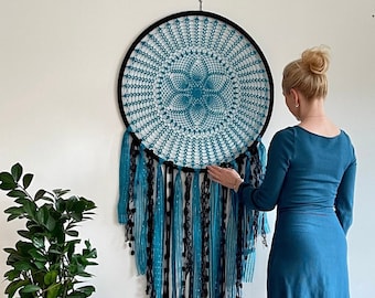 Large turquoise  dreamcatcher, Big boho dreamcatcher, Engagement dreamcatcher, Ideal gift for roommate