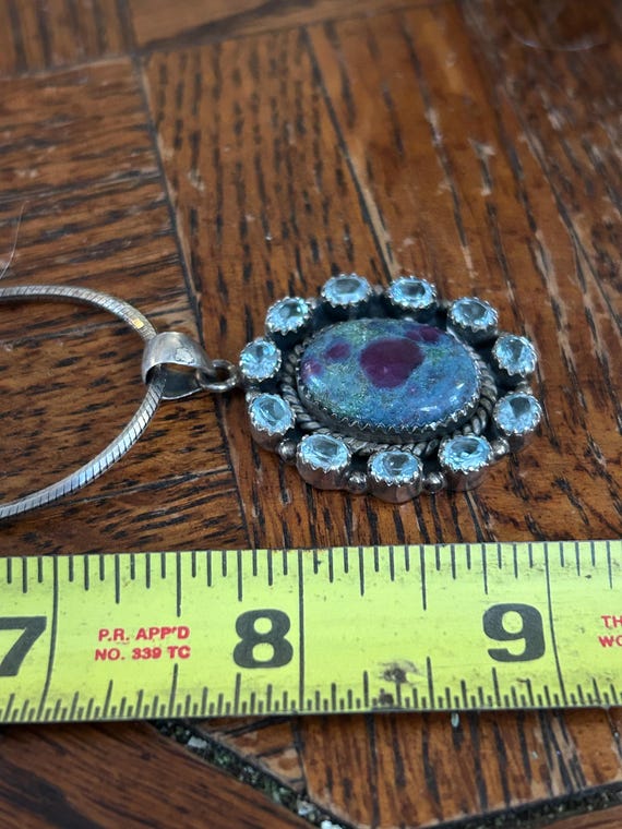 925 Sterling Ruby zoisite necklace - image 3