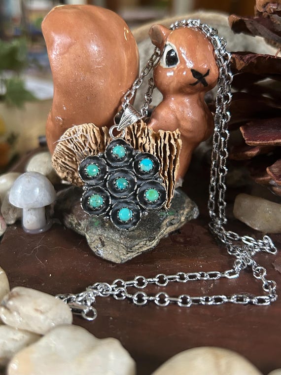 925 Sterling Stunning vintage fabulous turquoise … - image 1