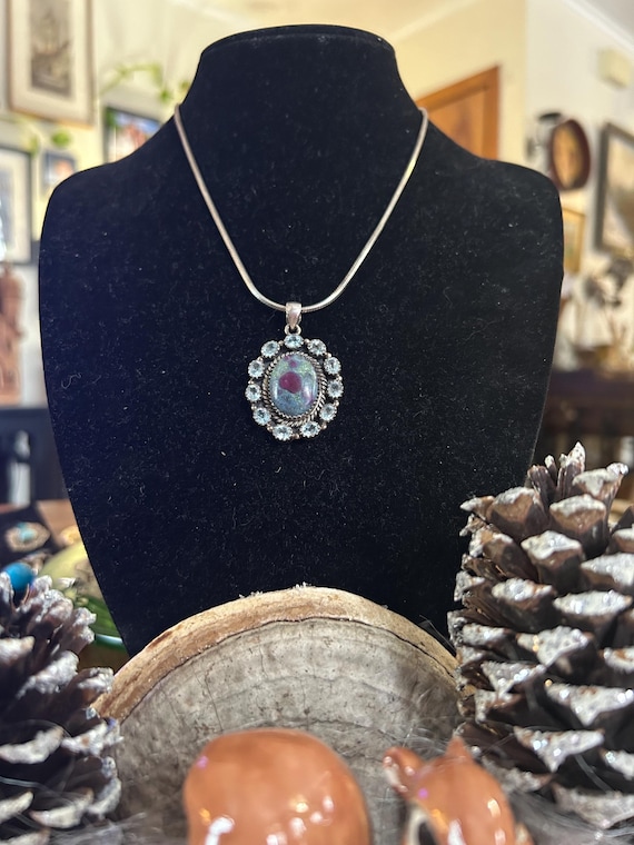 925 Sterling Ruby zoisite necklace - image 5