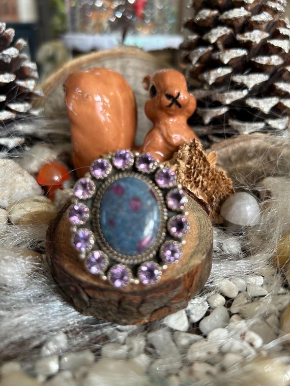 925 Sterling Ruby zoisite Adj ring - image 1