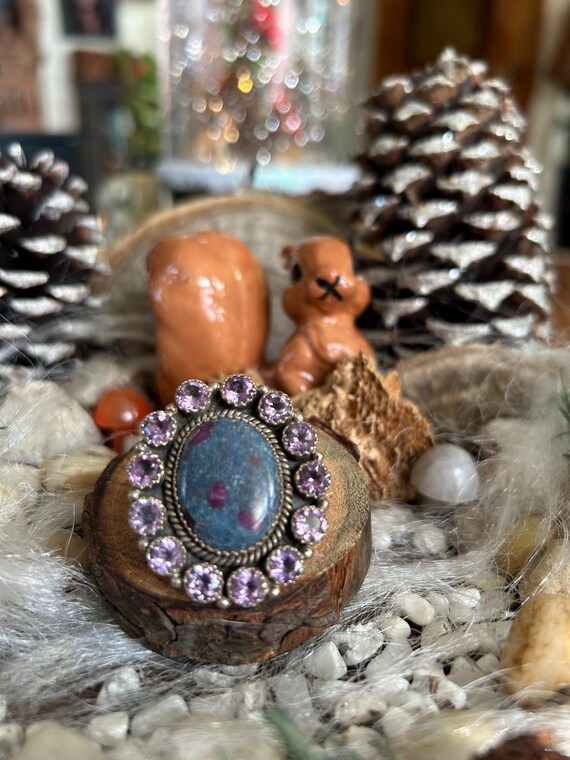 925 Sterling Ruby zoisite Adj ring - image 3