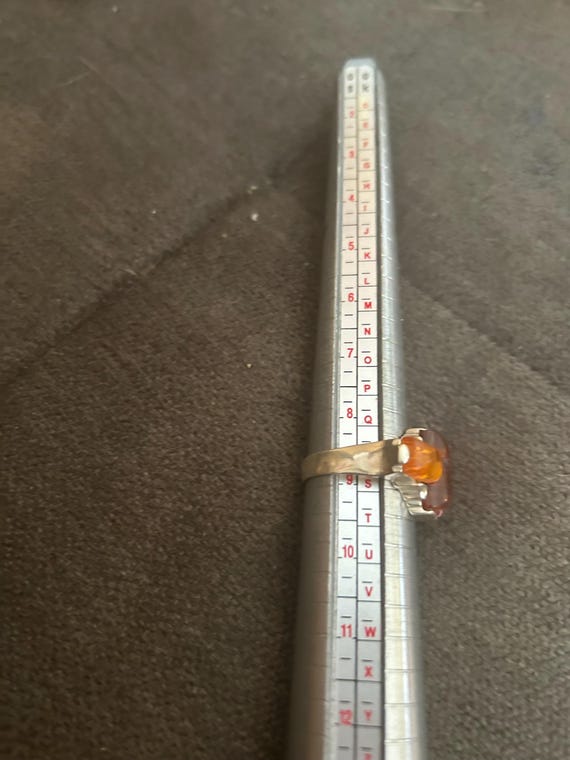 925 Sterling triple Amber ring - image 5