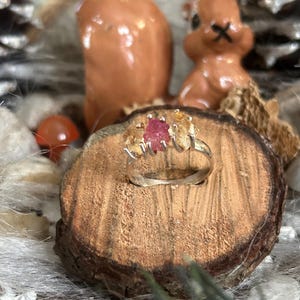 925 Sterling Ruby Citrine ring