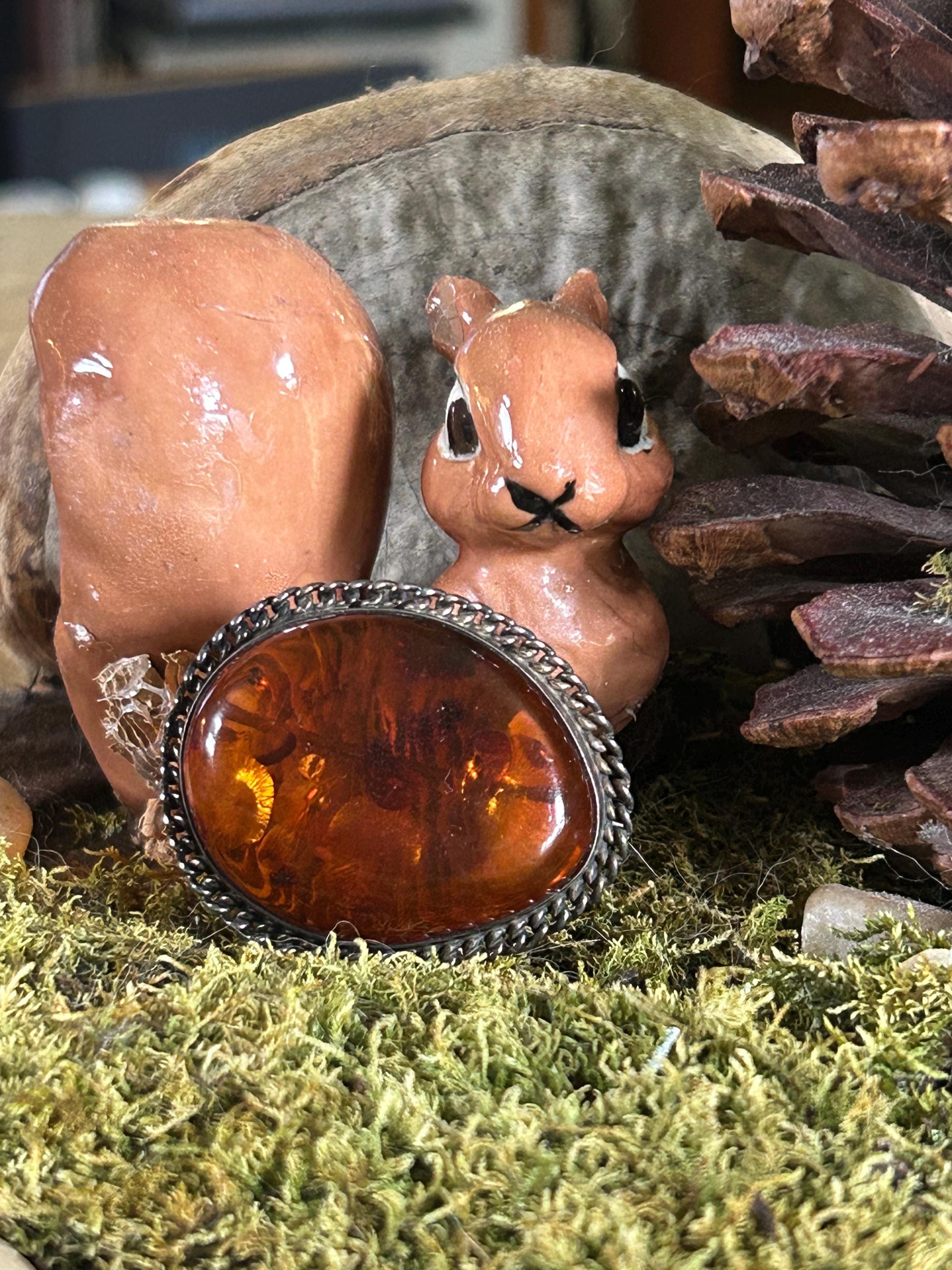 Amber Brooch - Etsy