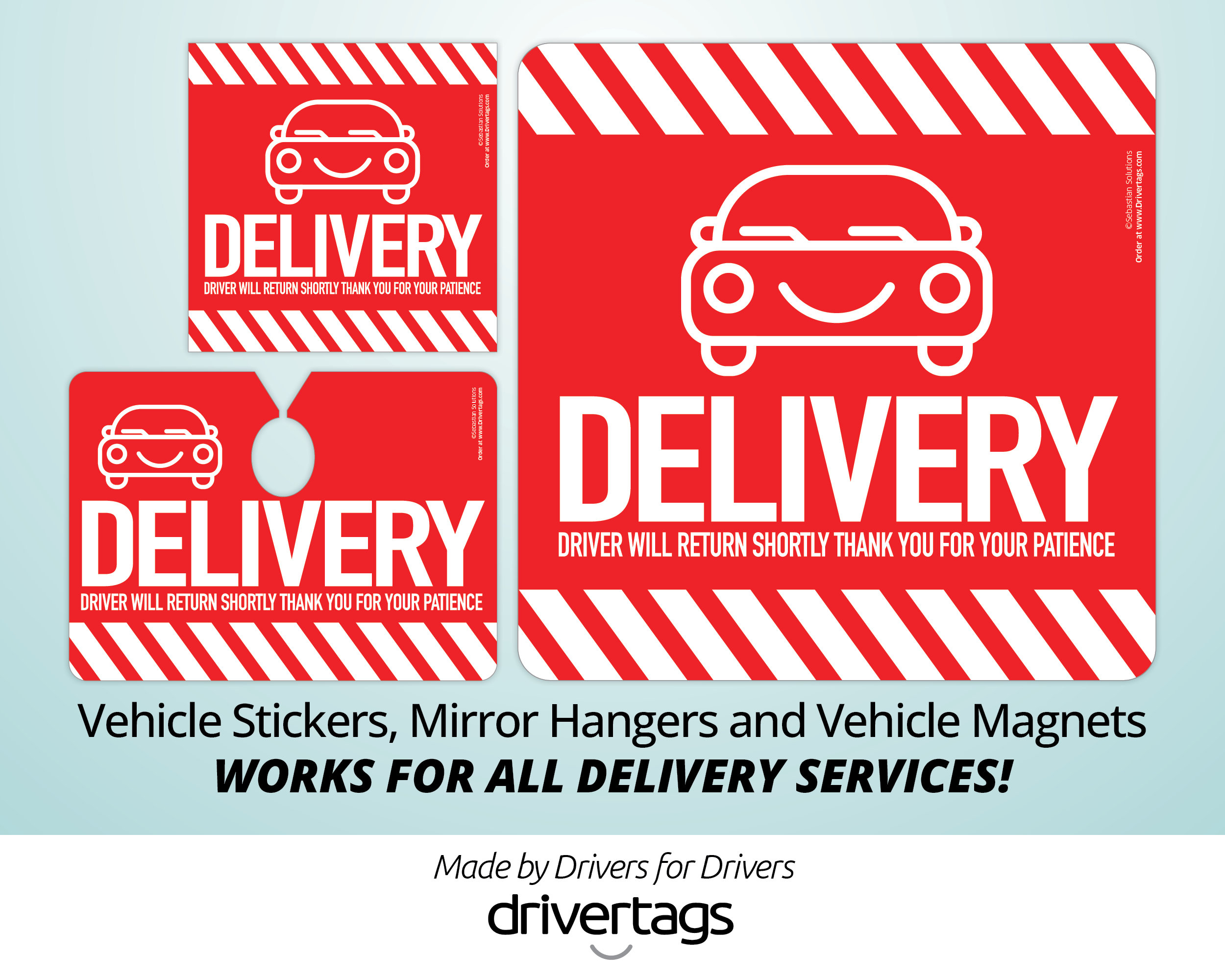  (3 Pack) Heavy Duty Doordash Car Magnets Door Signs for  Delivery Drivers, Dashers Accessories (White Background) : Industrial &  Scientific