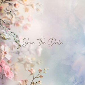 Modèle sur toile "Retenez cette date" et carte RSVP pour mariage de fleurs - Comprend toutes les illustrations/photographies et 2 modèles