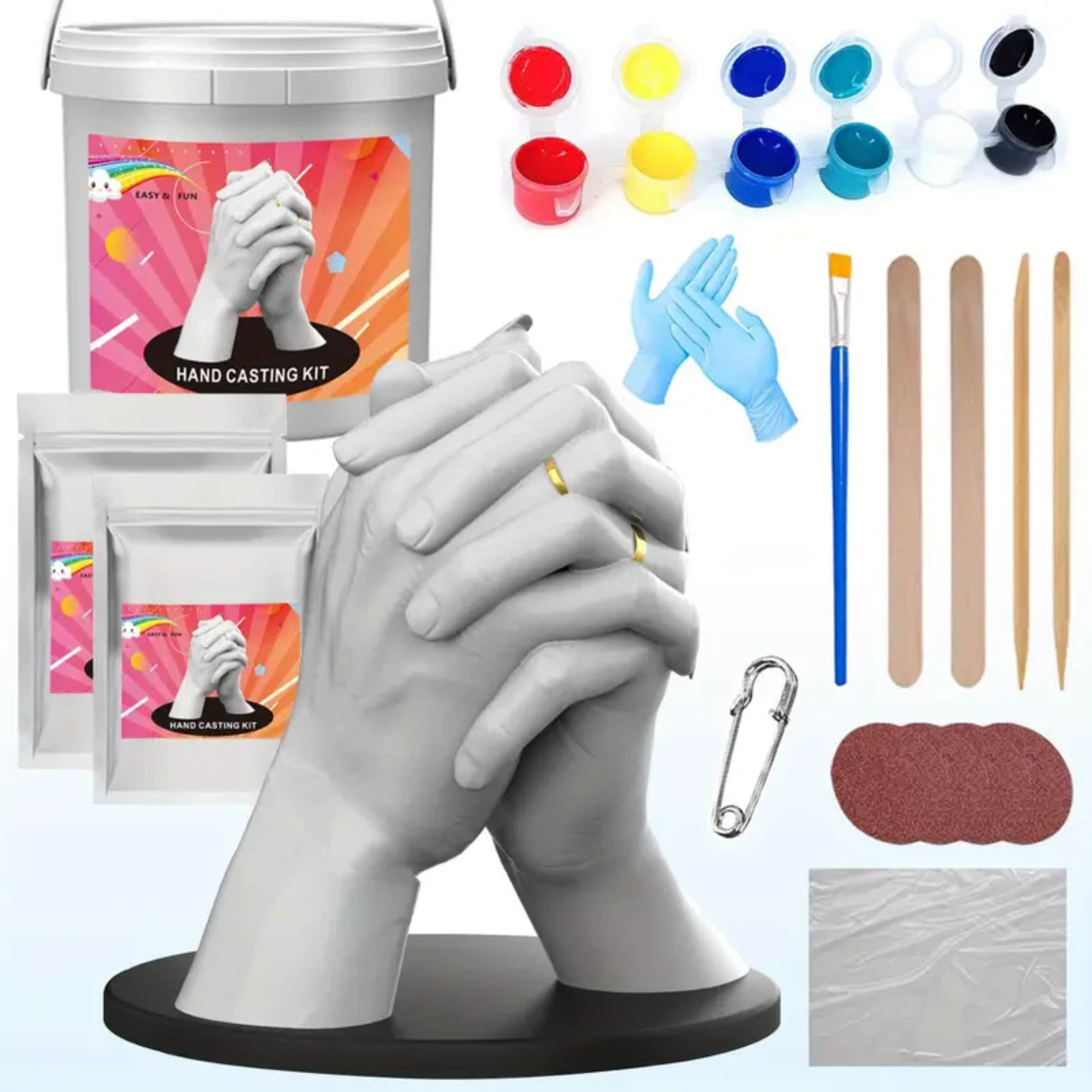 Luna Bean DIY Keepsake Hands Casting Kit/ Plaster Statue Molding Kit for  Couples, Parent & Child, Wedding, Friends, Anniversary 