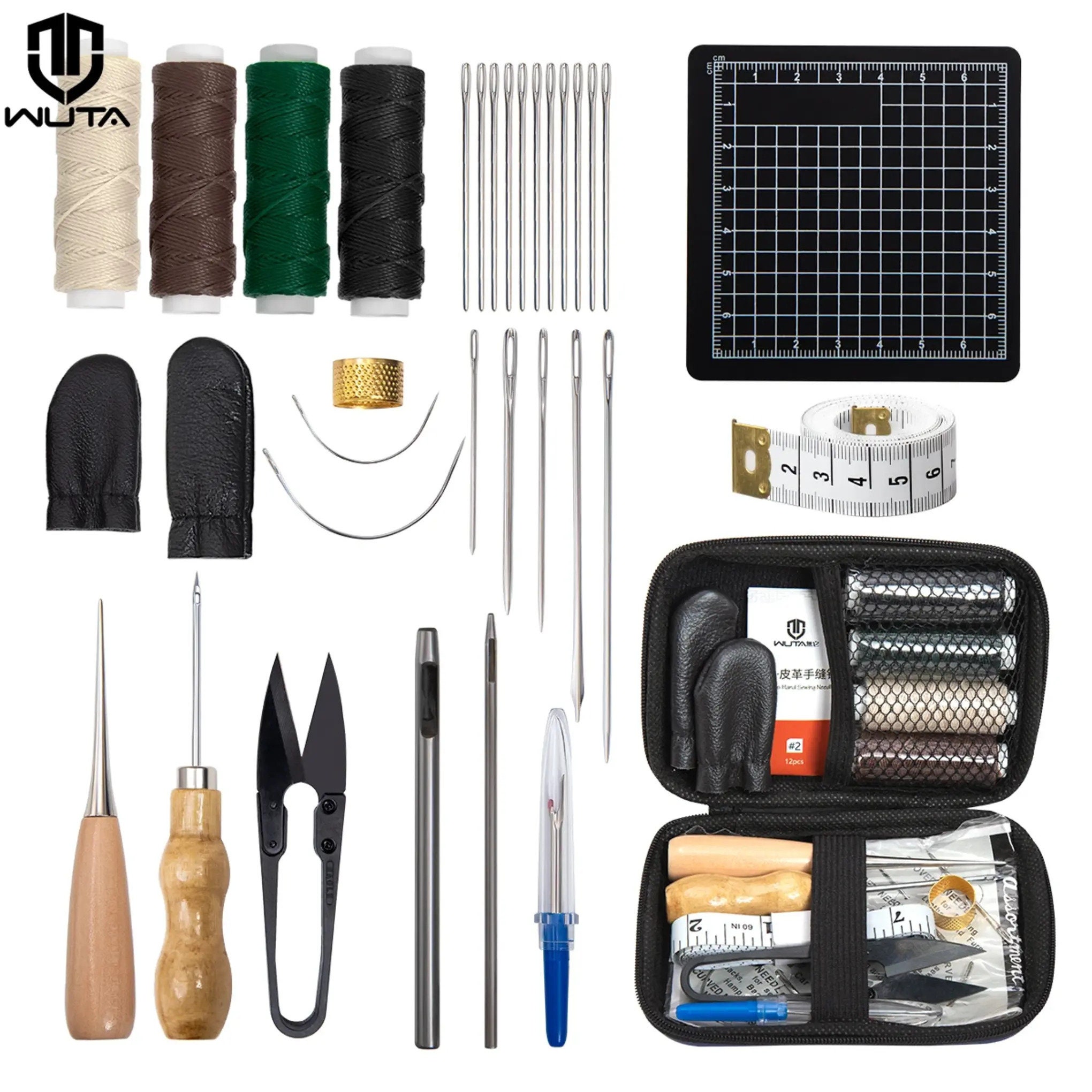 KRABALL-Kit de herramientas de artesanía de cuero profesional, Kit