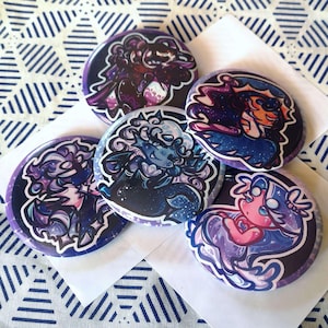 Cookie Run Pins 4 - Affogato, Mondlicht, Sternenstaub, Schwarze Perle, Meeresfee