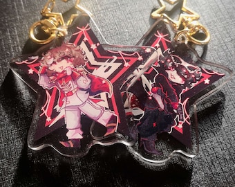 Persona 5 | Protagonist (JOKER), Goro Akechi (CROW) | Double-sided acrylic Keychains (Charms) 6.35cm/2.5in.