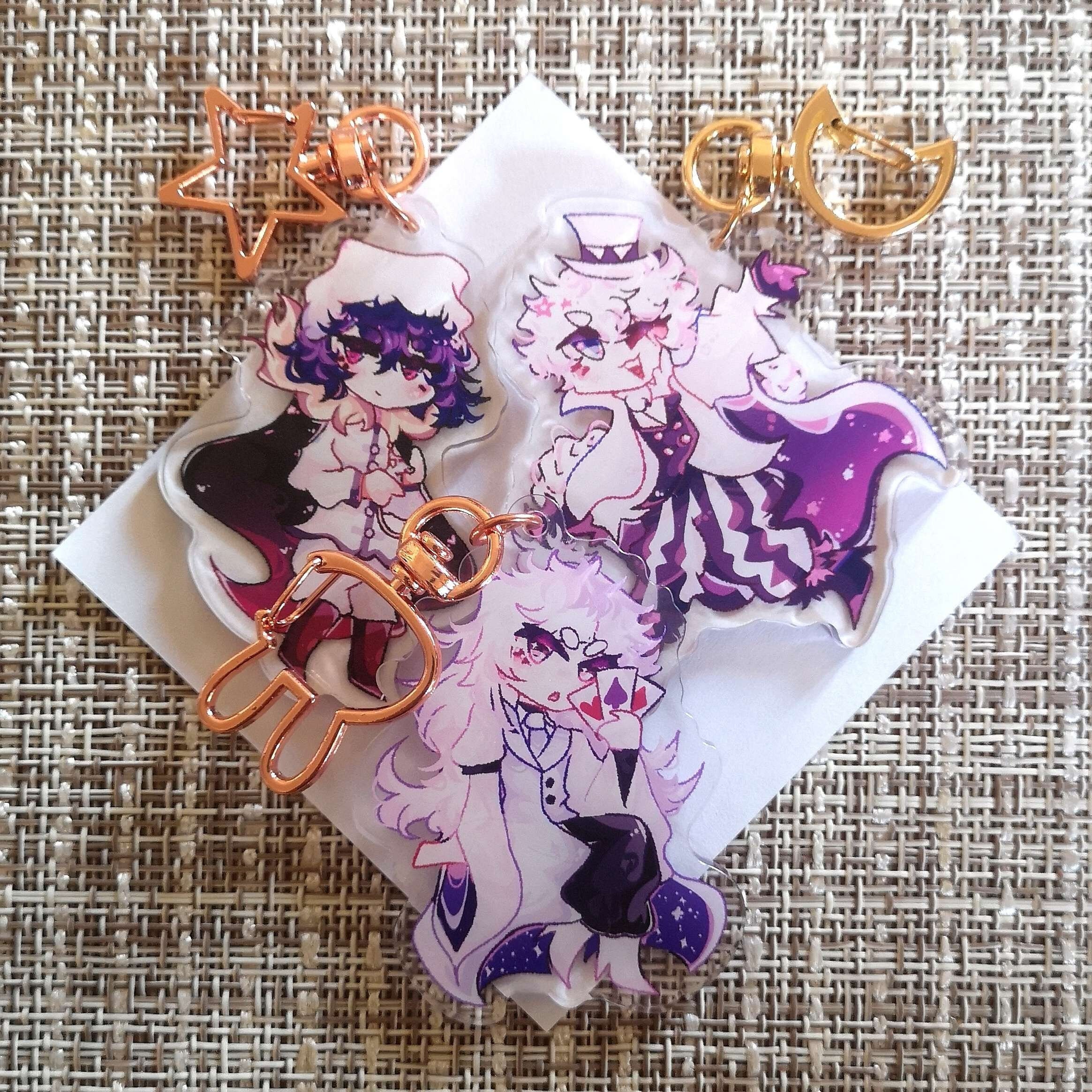 BSD Bungou Stray Dogs Decay of the Angel | Fyodor Dostoevsky, Sigma, Nikolai Gogol | Double-sided acrylic Keychains (Charms) 6cm/2.36in.