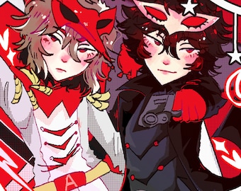 Persona 5 Joker and Akechi Print | Akeshu Poster