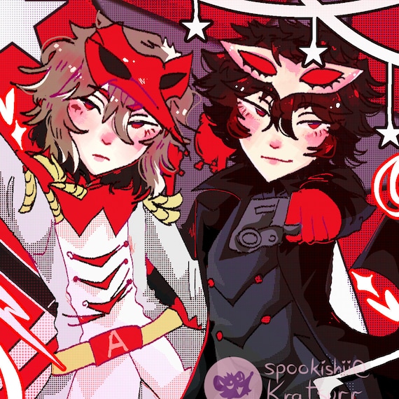 Persona 5 Joker and Akechi Print | Akeshu Poster