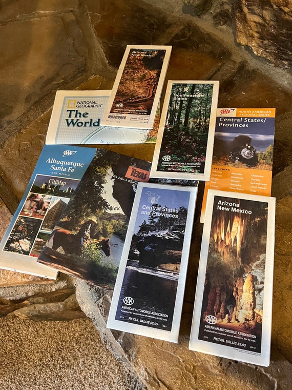 Vintage Travel Maps Etsy