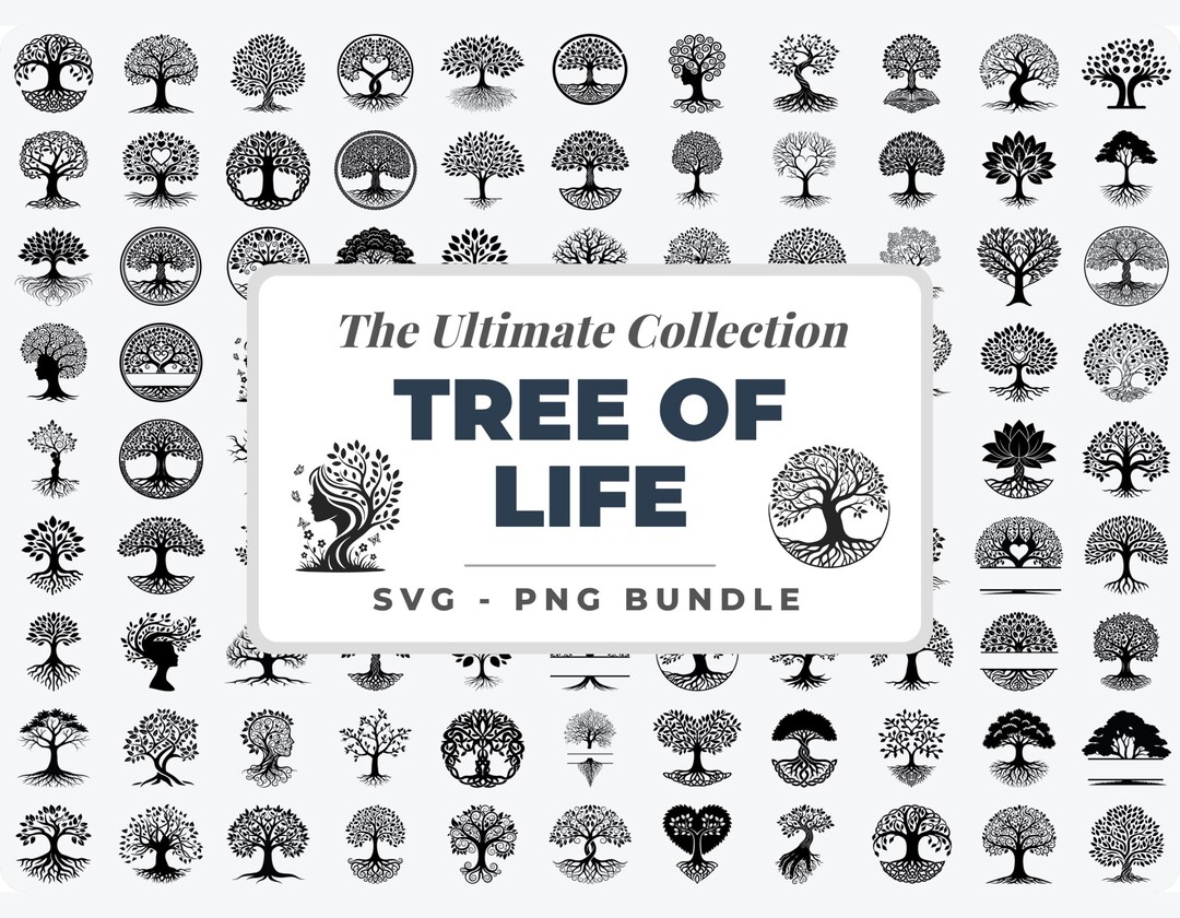 Tree of Life SVG Bundle | 100+ Mandala Tree, Family Tree, Laser Cut ...