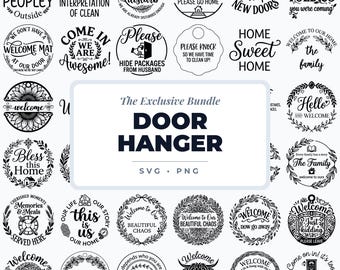 Pacote de arquivos SVG para pendurar na porta, placa de boas-vindas em SVG, placa engraçada para porta de entrada em PNG, arquivos para corte a laser e Cricut para decoração de varanda estilo fazenda.