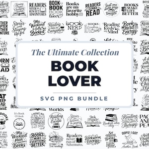 Buchliebhaber SVG PNG Bundle, Lesezitate SVG-Bundle, Buchliebhaber Bücherwurm PNG, Lesezitate Bücherwurm, Buchclub Leser Nerd Bibliothekar zwar