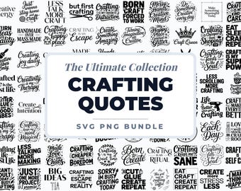 クラフト用SVGバンドル、Cricut引用句SVG、DIYクラフト格言png、手作り引用句、クラフト愛好家デザイン、シルエットファイル、小規模ビジネスパック