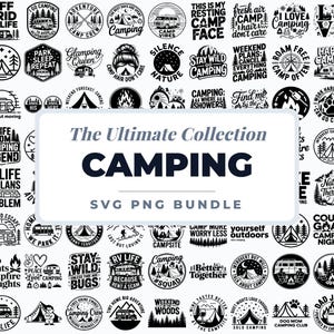 Camping SVG Bundle, Lagerfeuer Zitate SVG Png, RV Camping Cricut-Dateien, Outdoor Abenteuer Camping Clipart, Camper Leben svg Designs