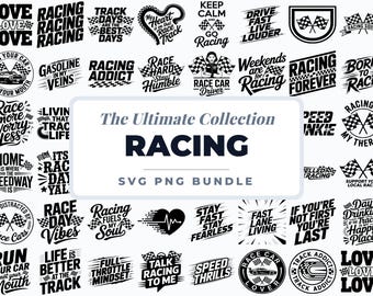 Pacote de SVGs de Corrida, Citações de Corrida de Carros em PNG, Desenhos SVG de Automobilismo, Clipart de Carros de Corrida, Arquivos Cricut para Camisetas de Corrida, Pacote de SVGs de Velocidade e Corrida