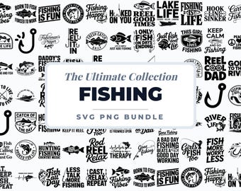 Fishing SVG Bundle, Fishing Quotes PNG, Fisherman SVG Designs, Fishing Shirt Cricut Files, Lake Life Clipart, Fishing Sayings Bundle